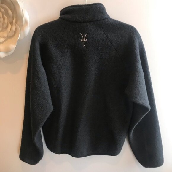 IBEX womens gray wool zip up coat jacket small - Picture 5 of 6